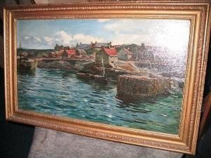 A Fishing Harbour by Colin Hunter