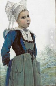 Breton Girl by George Sherwood Hunter