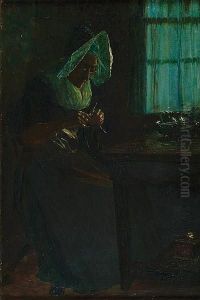 Knitting by George Sherwood Hunter