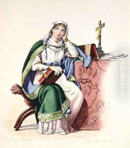 Heloise, illustration from 'Le Plutarque Francais', 1835 by Charles Abraham Chasselat