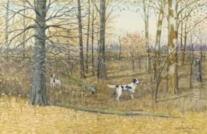 English Setters In A Wood English Setters In A Wood