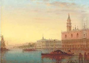 Gondolas before the Doge's Palace, Venice