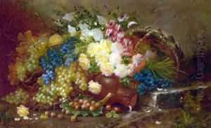 Still Life with Grapes and Roses by Max Carlier
