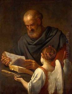 Saint Matthew and the Angel 1645-48 by Simone Cantarini (Pesarese)