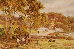 Irish Rural Village Scene Atrosscarberry by Thomas Huson