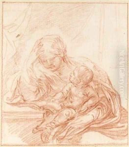 The Madonna reading to the Christ Child by Simone Cantarini (Pesarese)
