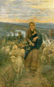 Shepherdess and Child in the Pasture by Nicolo Cannicci