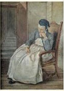 Une Servante Assoupie by Charles-Francois Hutin