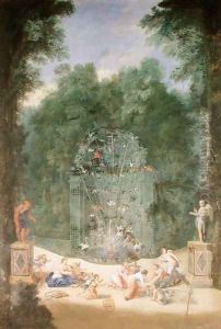 The Groves of Versailles View of the Entrance to the Maze with Birds, Nymphs and Cherubs, 1688 by Jean II Cotelle