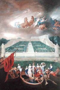 View of the Orangerie and the Chateau de Versailles with the Abduction of Helen, 1688
