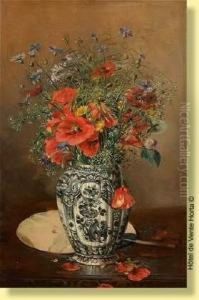 Vase De Delft Fleuri by Francois-Joseph Huygens