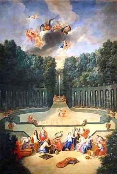 The Groves of Versailles View of the Amphitheatre and the Water theatre with Venus surrounded by the hours in the presence of Uranus - view 1