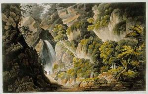 Waterfall at Shanklin, from 'The Isle of Wight Illustrated, in a Series of Coloured Views'