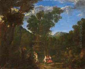 Waldlandschaft Mit Tanzenden Nymphen