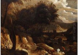 Baumlandschaft Mit Heimkehrenden Hirten