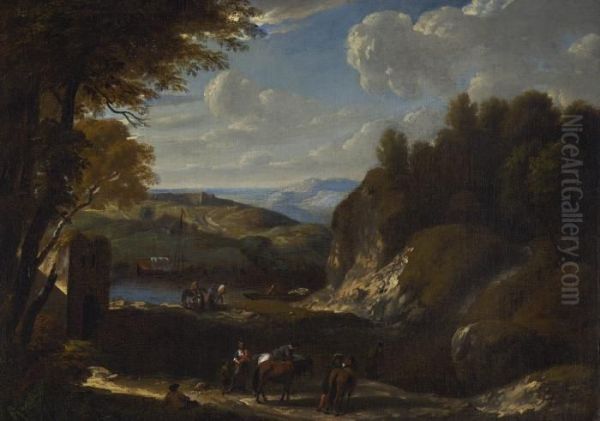 Sudliche Landschaft Mit Einem Kleinen See - view 1