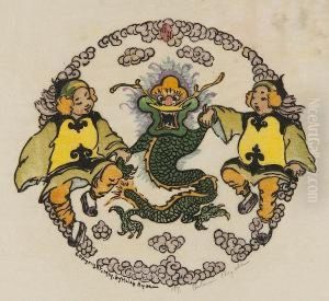 Confidences; Happiness Flower;
Miss Apricot Cloud; Blue Umbrella; Furious Dragon; Lucky Branch by Helen Hyde