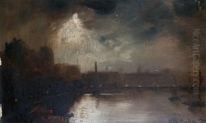 View Of The Thames Showing Cleopatra's Needle