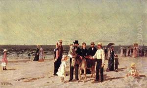 Beach Scene with Punch and Judy Show by Samuel S. Carr