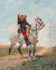 Hussard A Cheval by Georges-Louis Hyon