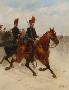 Cavalerie Au Defile by Georges-Louis Hyon