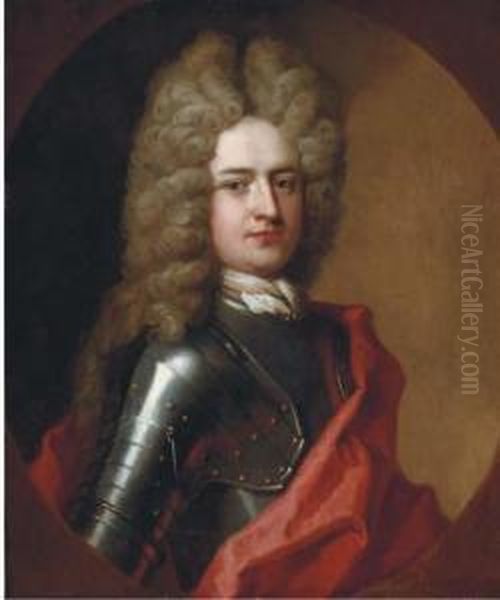 Portrait Of A Gentleman, Bust-length, In Armour, In A Feigned Oval - view 1
