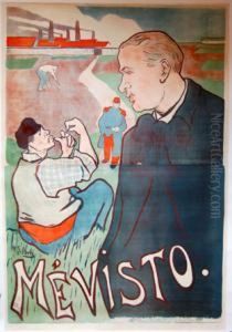 <mevisto>, [1895]. 
Tres Grandeaffiche by Henri-Gabriel Ibels