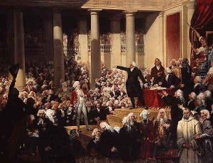 Mirabeau and Monsieur de Dreux-Breze at the Assemblee des Deputes, 23rd June 1789 by Joseph-Desire Court