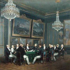 Louis Philippe (1773-1850) Duke of Orleans, Signing the Proclamation of the Lieutenant Generalship of the Realm, 31st July 1830 by Joseph-Desire Court