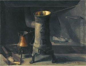 Interieur Mit Ofen by Jean Daniel Ihly