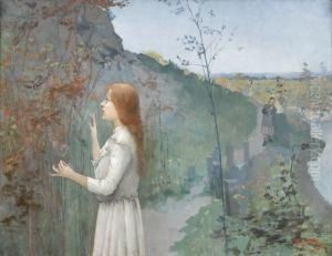 Madchen Beim Beobachten Eines Vogelchens by Jean Daniel Ihly