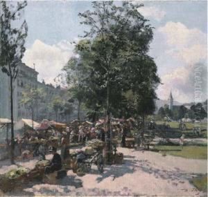 Marche A La Place De Plainpalais by Jean Daniel Ihly