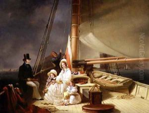 Mr Charles Ward with his Family on board his Cutter Yacht Guerilla