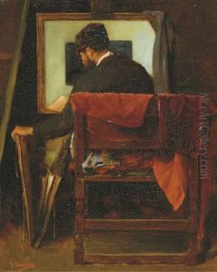 Artiste Devant Son Chevalet by Josse Impens