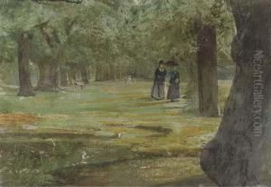 An Afternoon Stroll Through The Park by John William Inchbold