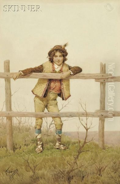 Peasant Lad At A Fence - view 1