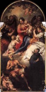 The Virgin and Child with the Infant St John Appearing to St Jerome and St Antho by Andrea Celesti