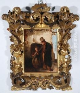 Attr., "il Suonatore Di Violino" by Domenico Induno