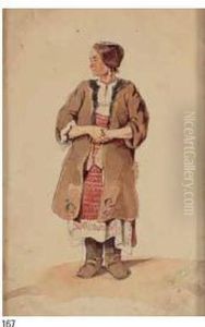 Figura Femminile In Costume by Domenico Induno