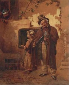 Elemosina Al Suonatore Ambulante by Domenico Induno