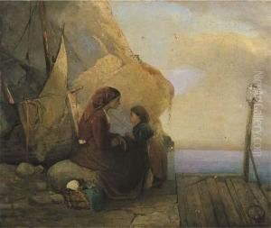 La Famiglia Del Pescatore by Domenico Induno