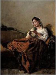A Moment Of Repose by Domenico Induno