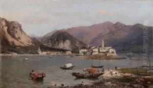 L'isola Dei Pescatori Vista Dall'isola Bella by Girolamo Induno