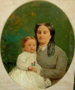 Ritratto Di Mamma Con Figlioletta by Girolamo Induno