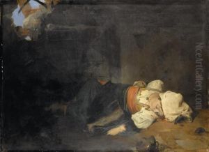 Trasteverina Uccisa Da Una Bomba by Girolamo Induno