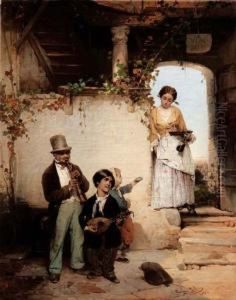 I Suonatori Ambulanti - 1854 by Girolamo Induno