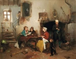 La Lettera Del Campo - 1862 by Girolamo Induno