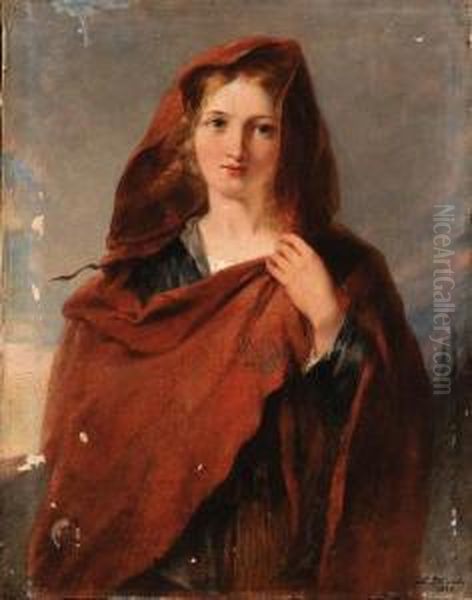 Woman In Red Shawl - view 1