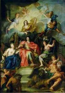 Louis XIV 1638-1715 Crowned by Glory by Antoine Coypel