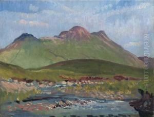 Mountain With Small Meandering Stream by James Dickson Innes